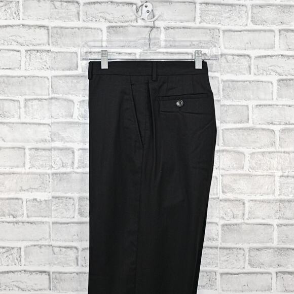 GIORGIO ARMANI black label Black Pin stripe Suit Pure Wool Size 52R - Picture 14 of 16